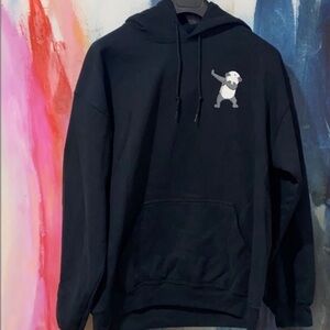 Bowery Navy Dabbing Panda Pullover Hoodie Sweatshirt in size large